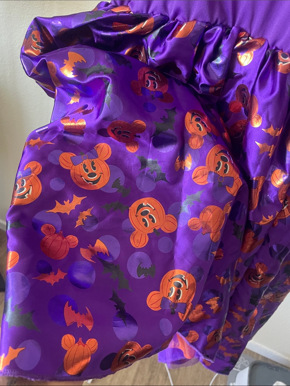 Disney Minnie Mouse Halloween Costume Dress Girls Size 7/8 Purple Orange Pumpkin - Picture 8 of 9